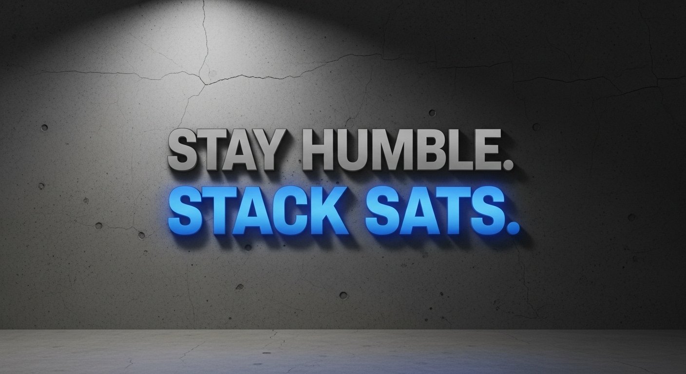 The Four Words “Stay Humble. Stack Sats.”
