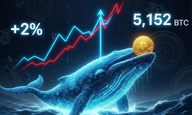 Bitcoin Price Rises 2%; Whale Moves 5,152 BTC - Volatility Ahead