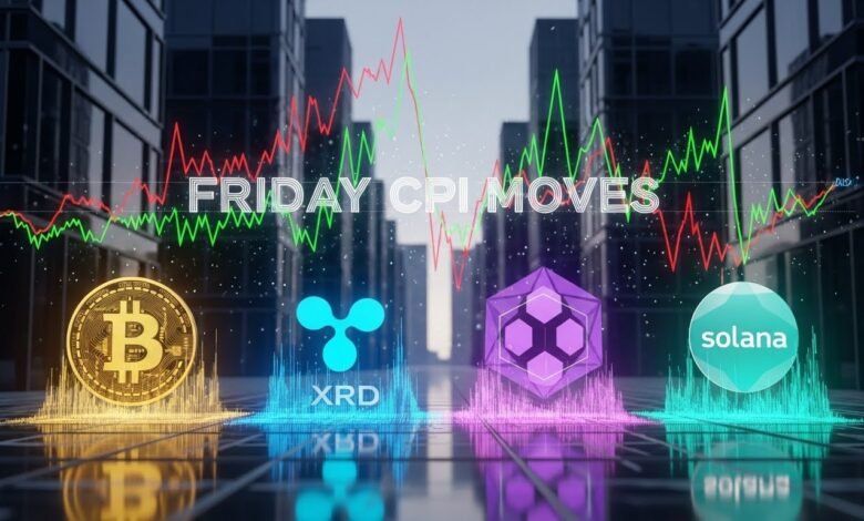 Bitcoin, XRP, Ether, Solana Friday CPI Moves
