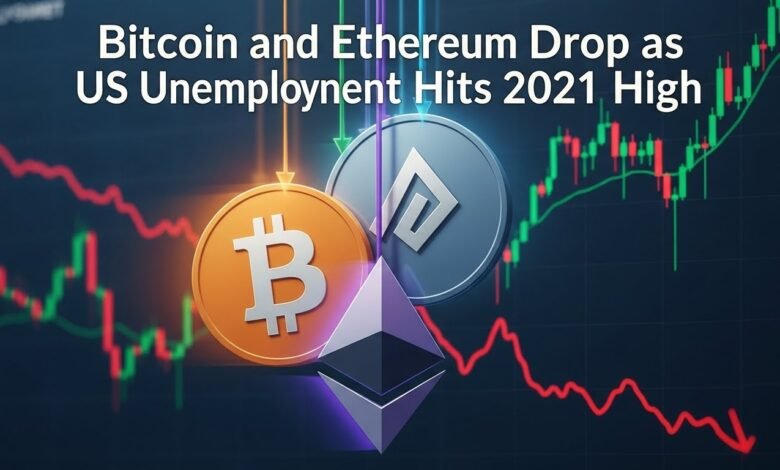Bitcoin and Ethereum Drop as US Unemployment Hits 2021 High