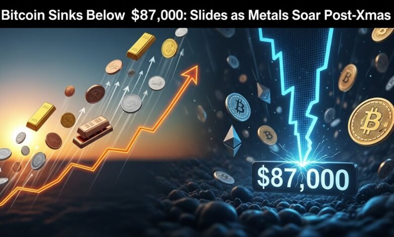 Bitcoin Sinks Below $87,000: Crypto Slides as Metals Soar Post-Xmas
