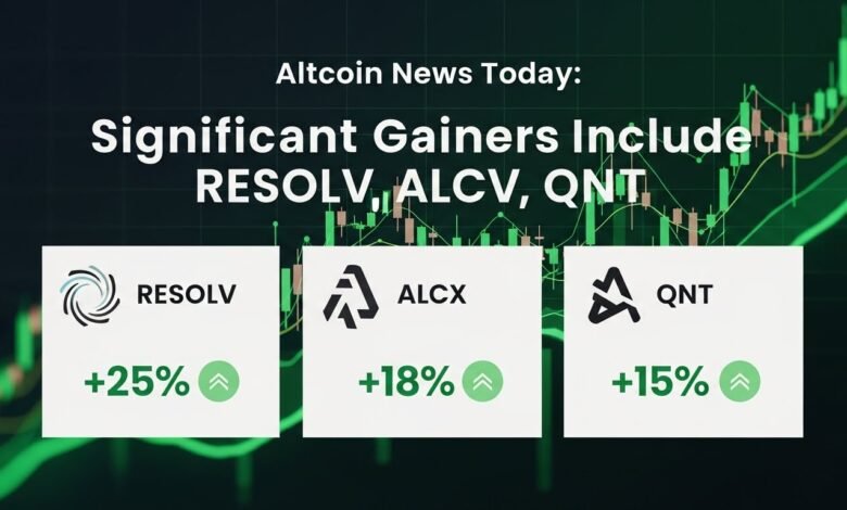 Altcoin News Today Significant Gainers Include RESOLV, ALCX, QNT