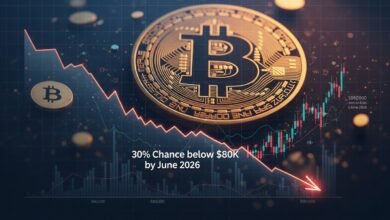 Bitcoin Price Drop 30% Chance Below $80K by June 2026