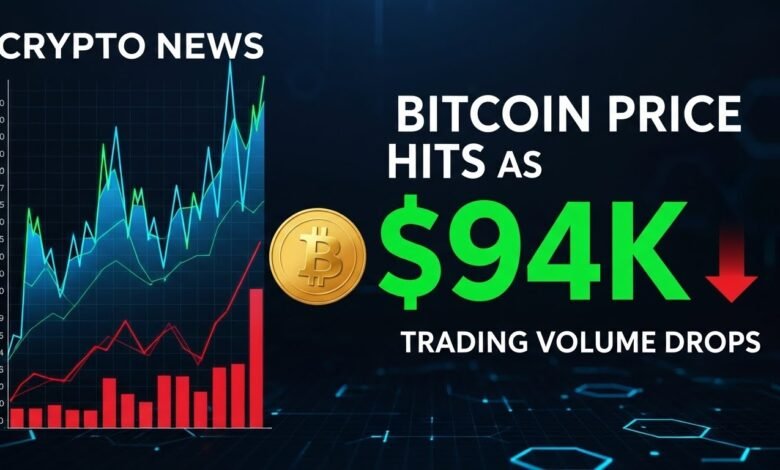 Bitcoin Price Hits $94K as Trading Volume Drops Crypto News