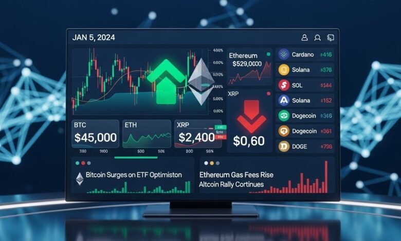 Crypto Price News Jan 5 Bitcoin, ETH, XRP & Altcoin Updates