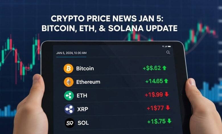 Crypto Price News Jan 5 Bitcoin, ETH, XRP & Solana Update