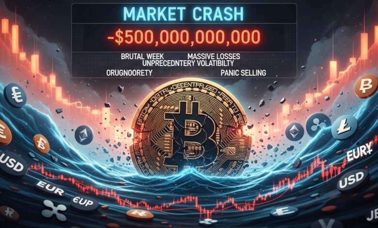 Bitcoin Crypto Market Crash Erases $500B in Brutal Week
