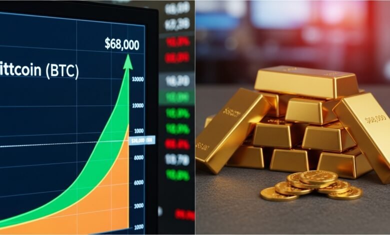 Bitcoin Nears $68,000 and Gold Jumps on US-Iran Tensions