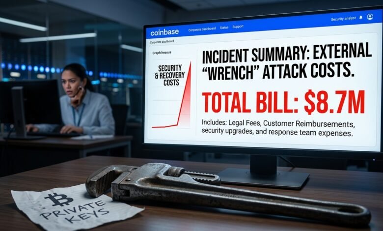 Crypto Wrench Attacks Push Coinbase Bill to $8.7M