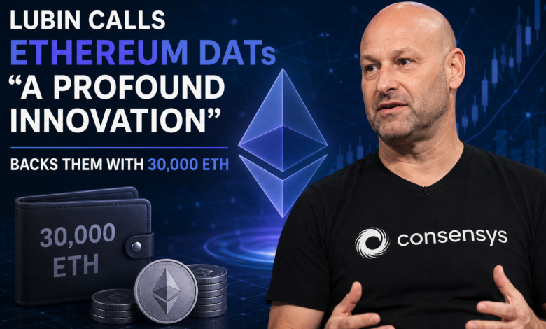 Lubin Backs Ethereum DATs With 30K ETH