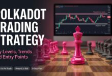 Polkadot trading strategy chart showing DOT support and resistance levels
