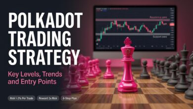 Polkadot trading strategy chart showing DOT support and resistance levels